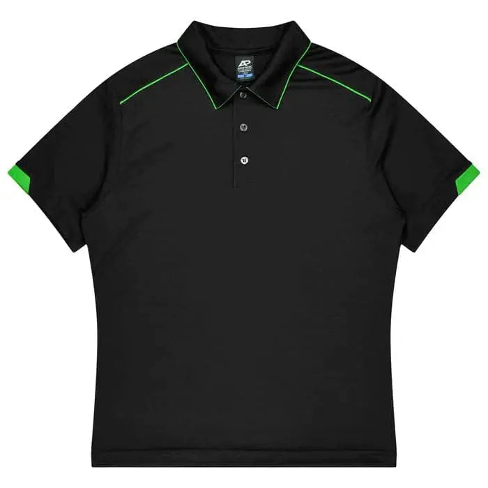 Aussie Pacific Currumbin Men's Polo Shirt 1320  Aussie Pacific BLACK/KAWA GREEN S